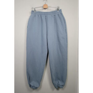Comfrt Womens Unisex XL Fleece Sweatpants Pullon Joggers Lounge Pants Gray Blue